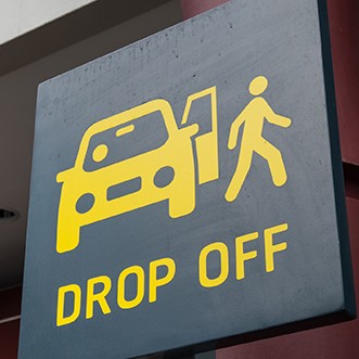 Drop off sign