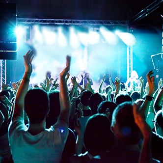 Waving during the concert