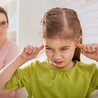 mother scolds her child